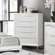 Tarian Pearl White 5 Drawer Chest