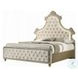 Lucienne Beige Velvet Eastern King Upholstered Bed with LED Lighting