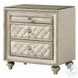 Lucienne Beige Velvet 3 Drawer Nightstand