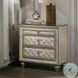 Lucienne Beige Velvet 3 Drawer Nightstand
