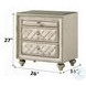 Lucienne Beige Velvet 3 Drawer Nightstand
