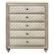 Lucienne Beige Upholstered 5 Drawer Chest