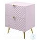 Gaines Pink High Gloss 2 Drawer Nightstand