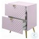 Gaines Pink High Gloss 2 Drawer Nightstand
