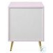 Gaines Pink High Gloss 2 Drawer Nightstand