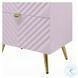 Gaines Pink High Gloss 2 Drawer Nightstand
