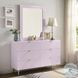 Gaines Pink High Gloss 6 Drawer Dresser