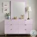 Gaines Pink High Gloss 6 Drawer Dresser