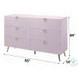 Gaines Pink High Gloss 6 Drawer Dresser