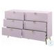 Gaines Pink High Gloss 6 Drawer Dresser
