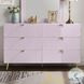 Gaines Pink High Gloss 6 Drawer Dresser