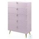 Gaines Pink High Gloss 4 Drawer Chest
