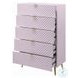 Gaines Pink High Gloss 4 Drawer Chest