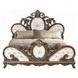 Devany Cream and Cherry Queen Upholstered Panel Bed
