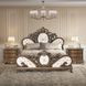 Devany Cream and Cherry Queen Upholstered Panel Bed