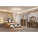 Devany Cream and Cherry Queen Upholstered Panel Bed