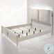 Laveda Light Gray Boucle and Pearl White Eastern King Upholstered Bed with LED Lighting