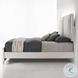 Laveda Light Gray Boucle and Pearl White Eastern King Upholstered Bed with LED Lighting