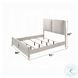 Laveda Light Gray Boucle and Pearl White Eastern King Upholstered Bed with LED Lighting