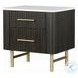 Clayten Marble Top and Espresso 2 Drawer Nightstand
