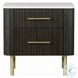 Clayten Marble Top and Espresso 2 Drawer Nightstand
