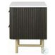 Clayten Marble Top and Espresso 2 Drawer Nightstand