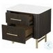 Clayten Marble Top and Espresso 2 Drawer Nightstand