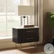 Clayten Marble Top and Espresso 2 Drawer Nightstand