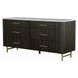 Clayten White and Espresso 6 Drawer Dresser with Marble Top