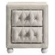 Reggie Beige Upholstered 2 Drawer Nightstand