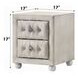 Reggie Beige Upholstered 2 Drawer Nightstand