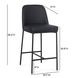 Sydney Black Upholstered Counter Height Stool Set of 2