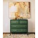 Beckett Dyed Grasscloth and Dark Green Matte Lacquer 4 Drawer Chest