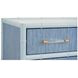 Beckett Dyed Grasscloth and Light Blue Matte Lacquer 4 Drawer Chest