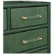Beckett Dyed Grasscloth and Dark Green Matte Lacquer 4 Drawer Chest