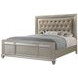 B0846J Silver Upholstered King Panel Bed