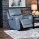 Bel Air Persian Blue Leather Glider Power Recliner with Power Headrest and USB Charging