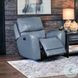 BelleAvenue Persian Blue Leather Glider Power Recliner with Power Headrest and USB Charging
