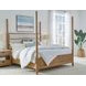 Escape Glazed Natural Oak Queen Upholstered Poster Bed