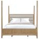 Escape Glazed Natural Oak King Upholstered Poster Bed