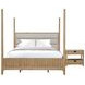 Escape Glazed Natural Oak King Upholstered Poster Bed