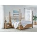 Escape Glazed Natural Oak King Upholstered Poster Bed