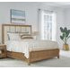 Escape Glazed Natural Oak King Upholstered Panel Bed
