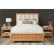 Escape Glazed Natural Oak King Upholstered Panel Bed