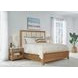 Escape Glazed Natural Oak King Upholstered Panel Bed