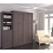 Pur Bark Grey 90" Queen Murphy Bed and Shelving Unit with Drawers