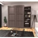 Pur Bark Grey 90" Queen Murphy Bed with Shelving Unit
