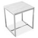 Isolde White and Brushed Nickel Rectangular Marble Top End Table