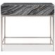 Linea Black Forest Marble And Textured Graphite Metal Nightstand