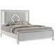 Stardust White California King Upholstered Panel Bed with LED